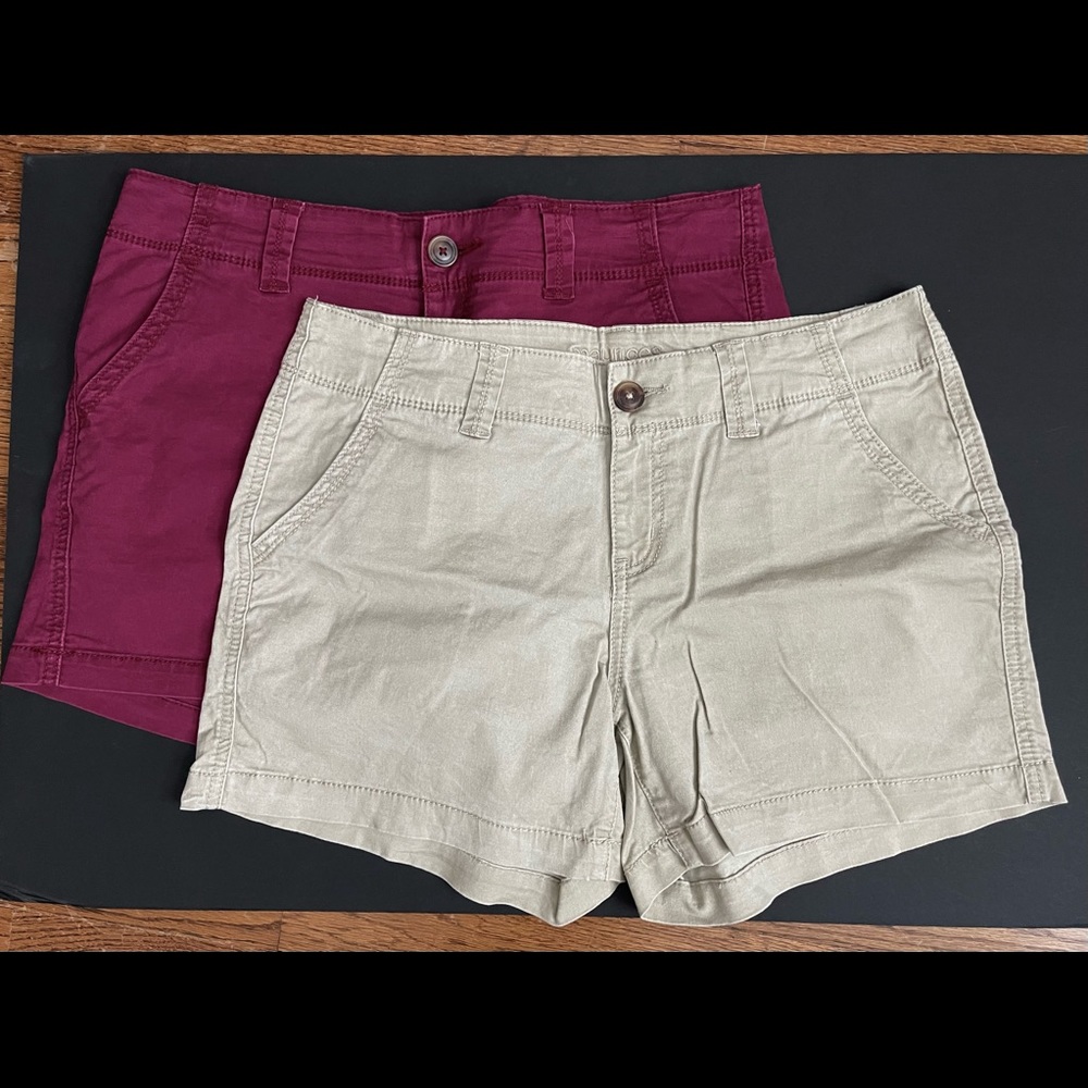 2-pr of twill shorts- Sz 9/10